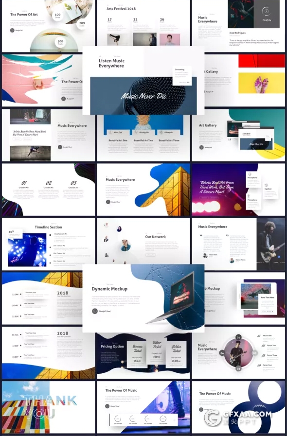 76页欧美创意图形设计 高逼格ppt模板4种尺寸规格 - 顶尖PPT