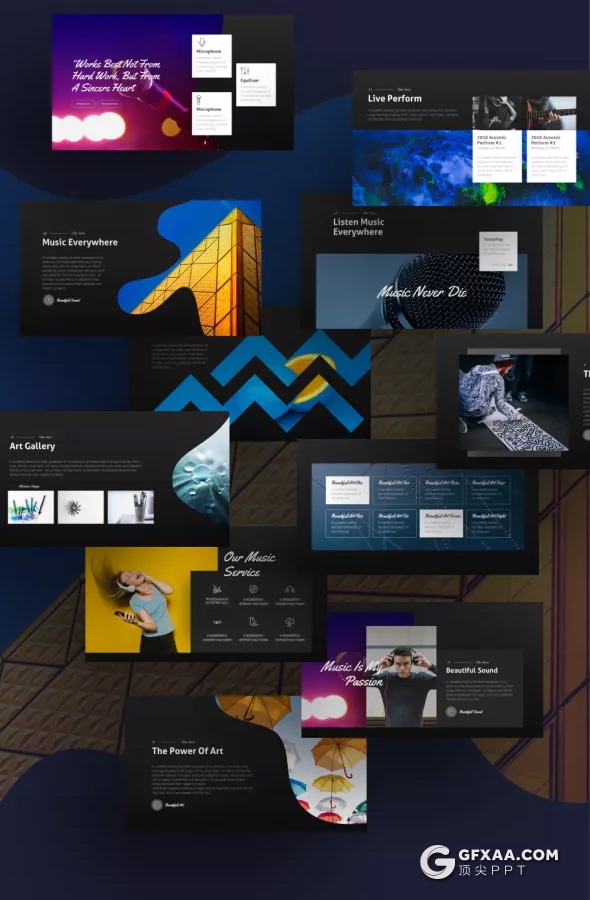 76页欧美创意图形设计 高逼格ppt模板4种尺寸规格 - 顶尖PPT