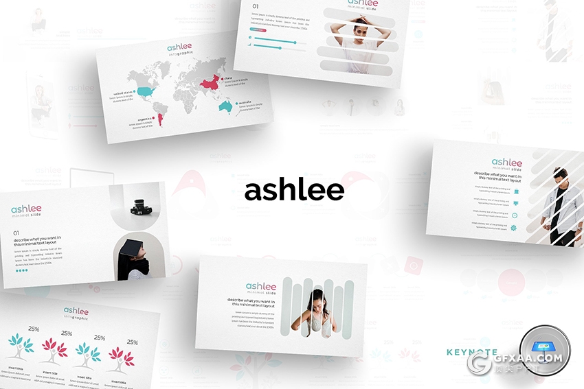 30页5种配色 简约创意图形多用途keynote模板 - 顶尖PPT