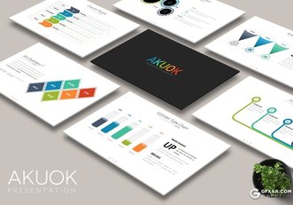 30页扁平化商务多用途PPT模板 - 顶尖PPT