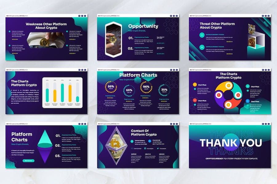 加密货币收益投资理财方案Keynote模板 - 顶尖PPT