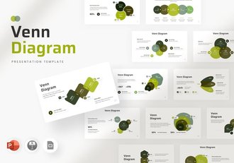 维恩图表销售信息图形演示PPT模板 - 顶尖PPT