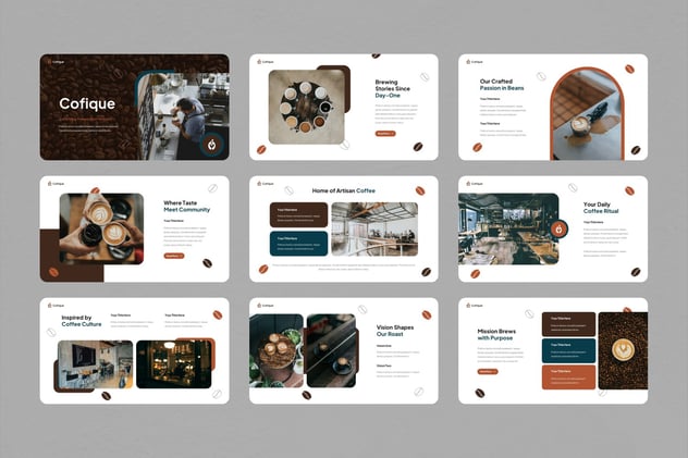 美味咖啡店宣传展示keynote模板 - 顶尖PPT