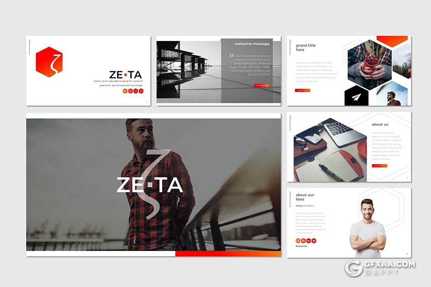 30页5种配色欧美个人简历介绍Google slides模板 - 顶尖PPT