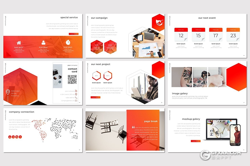 30页5种配色欧美个人简历介绍Google slides模板 - 顶尖PPT