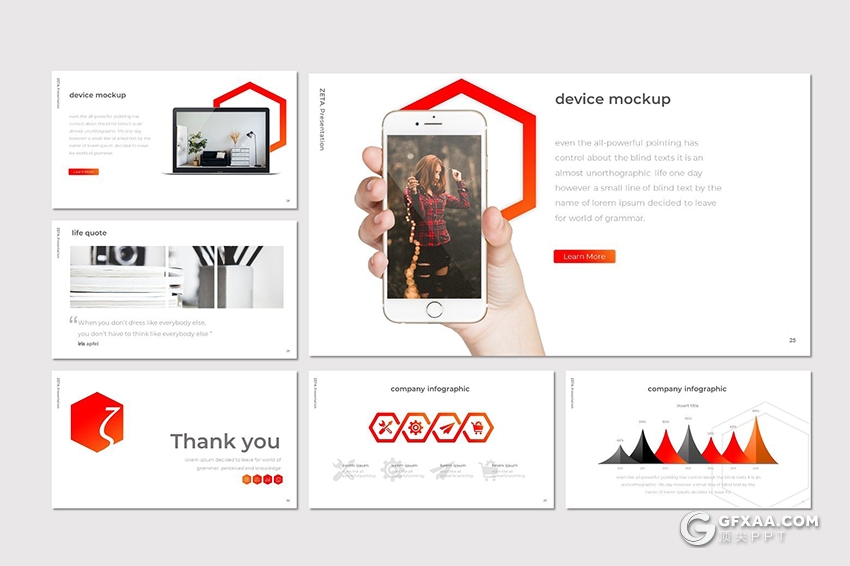 30页5种配色欧美个人简历介绍Google slides模板 - 顶尖PPT