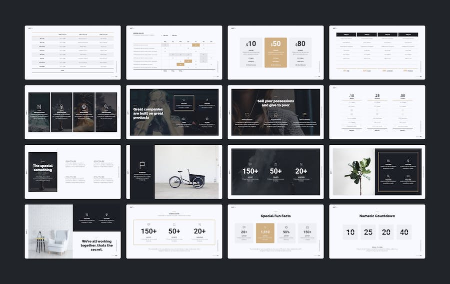简约图形目录封面商务计划总结keynote模板 - 顶尖PPT
