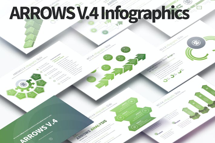 箭头指向数据图形图表PPT模板 - 顶尖PPT
