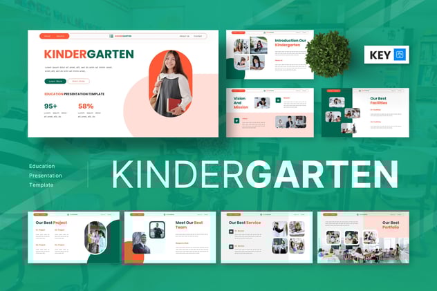 幼儿园教学成果展示育儿讲座keynote模板 - 顶尖PPT