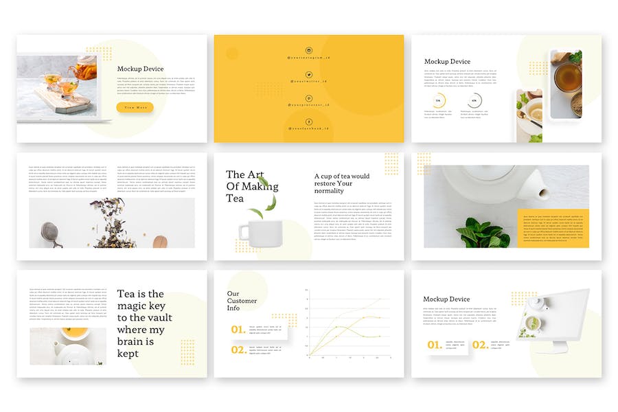 茶饮品牌主题活动宣传汇报Keynote模板 - 顶尖PPT