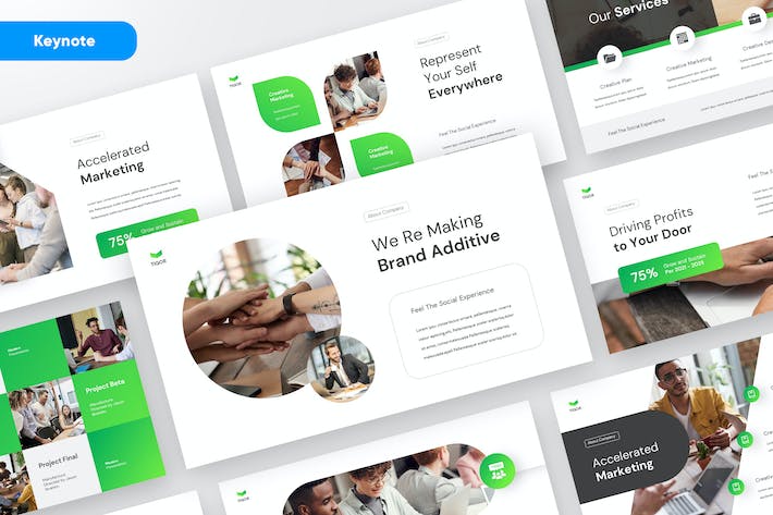 创意设计作品集视觉展示Keynote模板 - 顶尖PPT