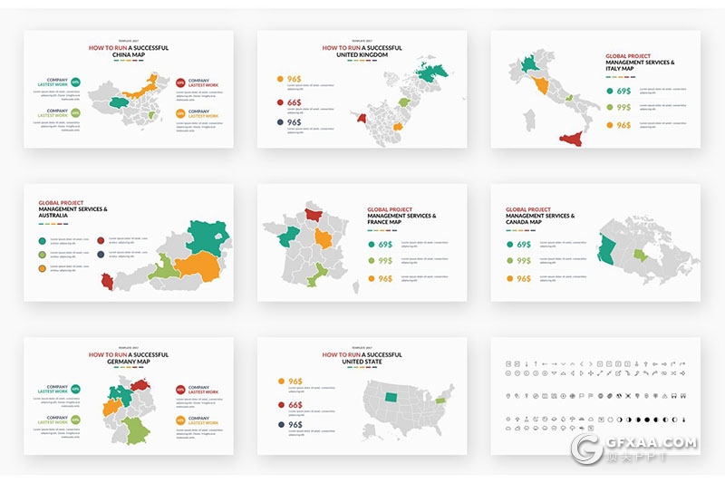 158页欧美商务风格PPT模板 创意逻辑图形合集ppt模板 - 顶尖PPT