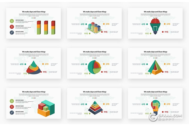 158页欧美商务风格PPT模板 创意逻辑图形合集ppt模板 - 顶尖PPT