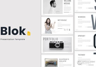 32页5种配色极简商务风格google slides模板 - 顶尖PPT