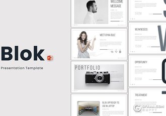 32页5种配色极简商务风格ppt模板 - 顶尖PPT