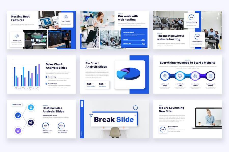 主机服务器业务介绍展示PPT模板 - 顶尖PPT