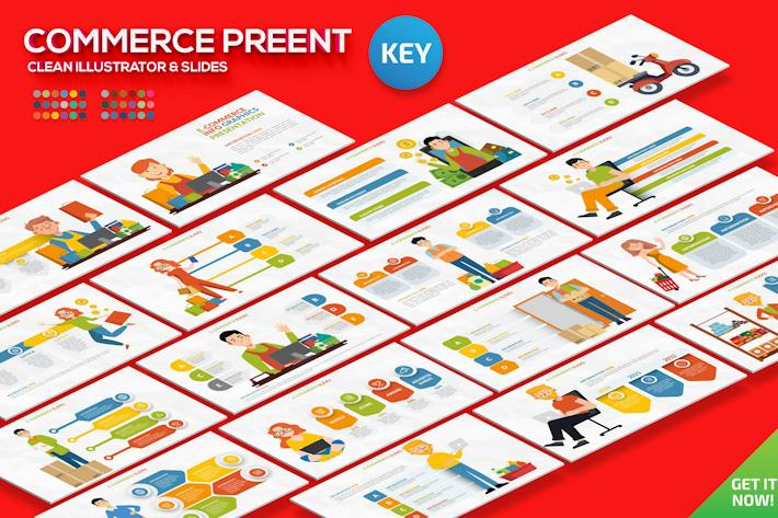 商务卡通人物矢量插画图形keynote模板 - 顶尖PPT