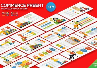 商务卡通人物矢量插画图形keynote模板 - 顶尖PPT