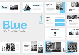 31页蓝色扁平化商务通用ppt模板 - 顶尖PPT