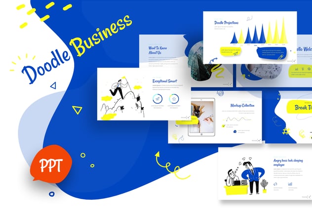 涂鸦商业多用途PPT模板 - 顶尖PPT