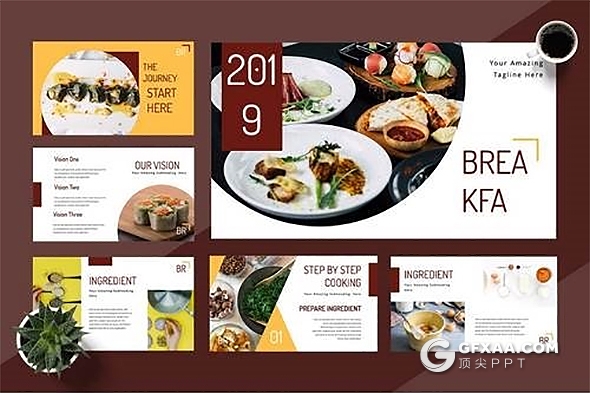 40页西式餐饮美食介绍展示google slide模板 - 顶尖PPT