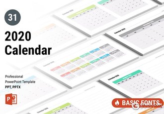 2020年日历表ppt模板 - 顶尖PPT