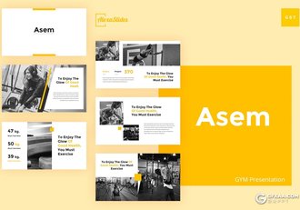 31页扁平化健身锻炼ppt模板 - 顶尖PPT