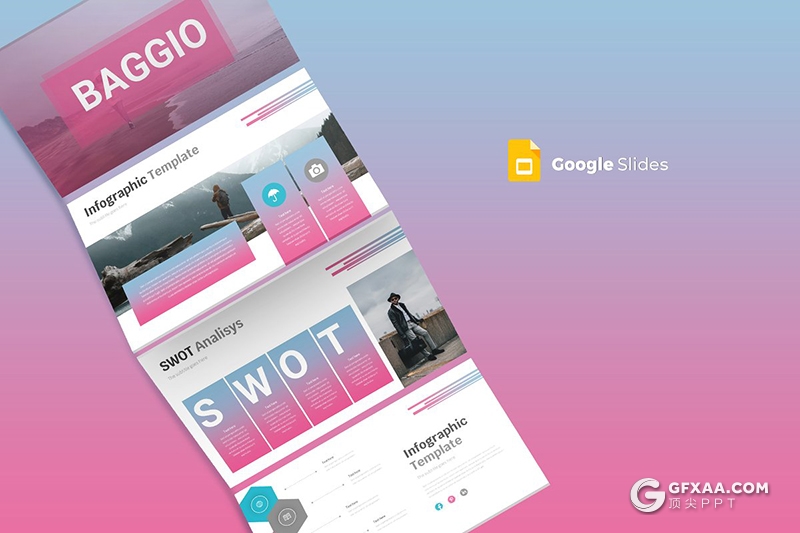 30页精美渐变配色个人工作历程介绍google slides模板 - 顶尖PPT