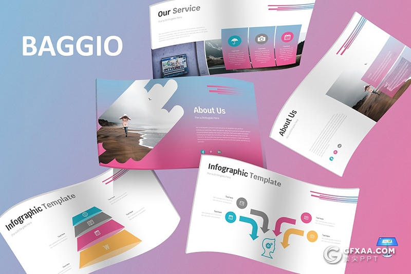 30页精美渐变配色个人工作历程介绍keynote模板 - 顶尖PPT