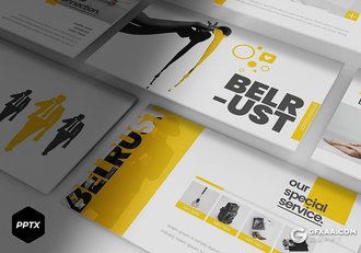 30页5种配色 时尚杂志风格模特写真ppt模板 - 顶尖PPT