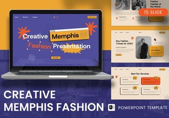 创意孟菲斯时尚PowerPoint模板 - 顶尖PPT