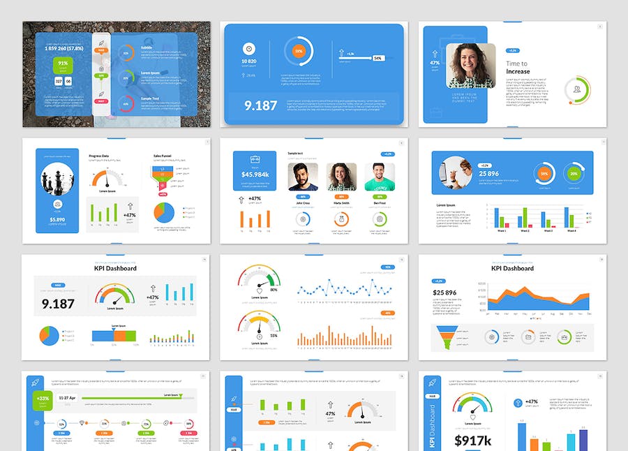 关键数据图形展示分析PPT模板 - 顶尖PPT