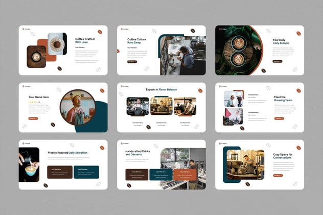 美味咖啡店宣传展示keynote模板 - 顶尖PPT