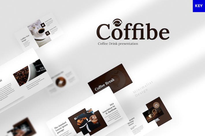 极简风格咖啡行业品牌展示Keynote模板 - 顶尖PPT