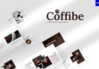 极简风格咖啡行业品牌展示Keynote模板 - 顶尖PPT
