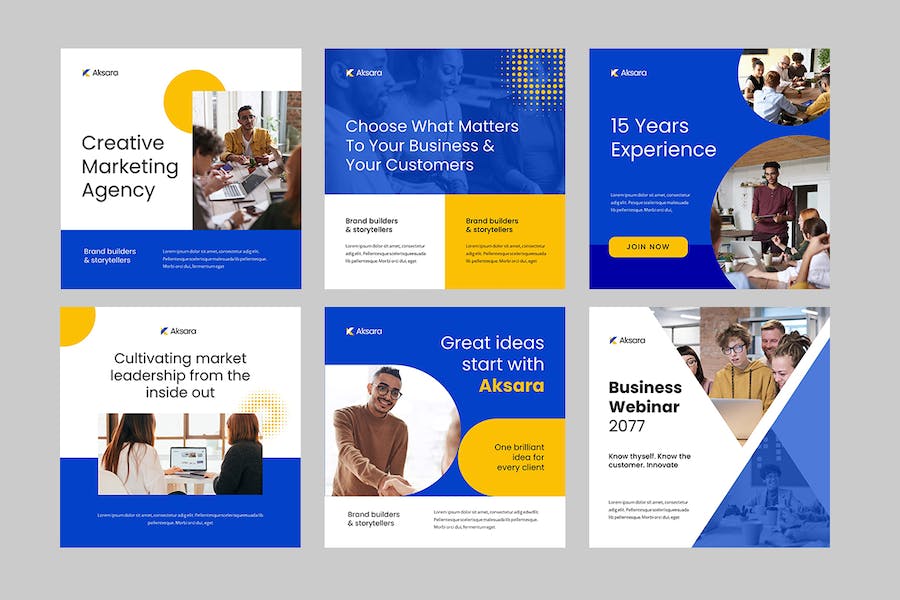 蓝色Instagram社媒营销Keynote模板 - 顶尖PPT