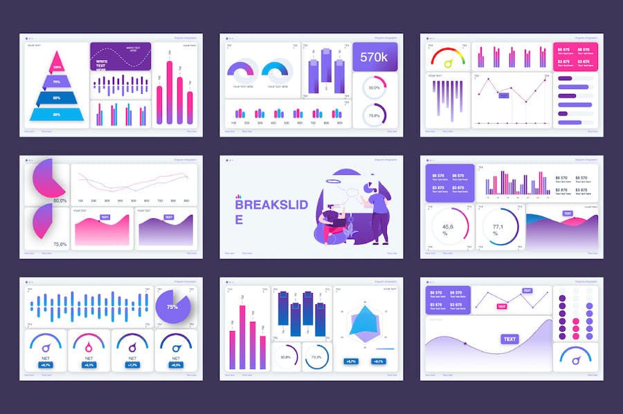 业务KPI关键指标数据可视化PPT模板 - 顶尖PPT