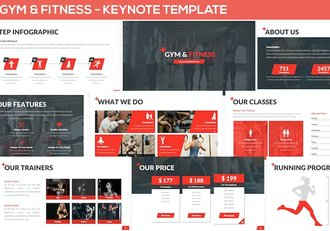 健身房运动健康管理服务Keynote模板 - 顶尖PPT