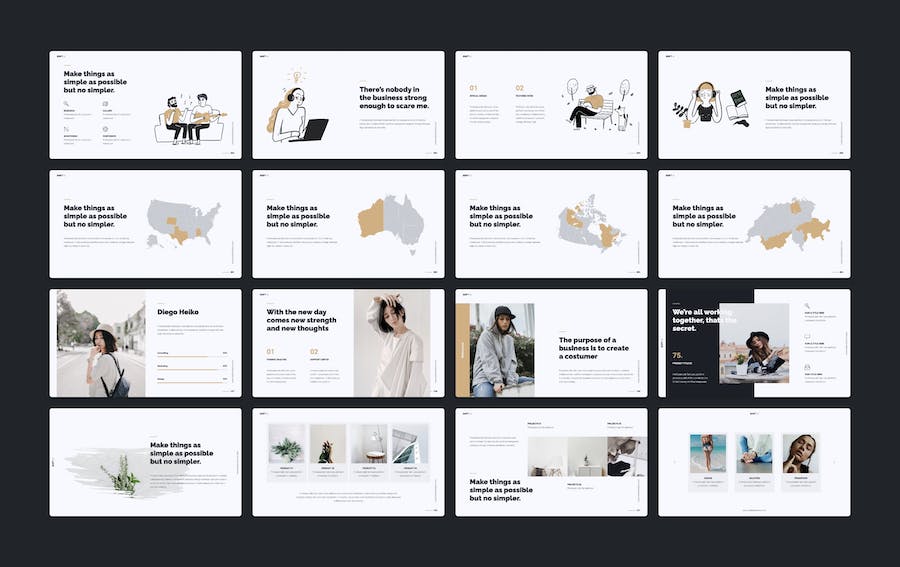 简约图形目录封面商务计划总结keynote模板 - 顶尖PPT