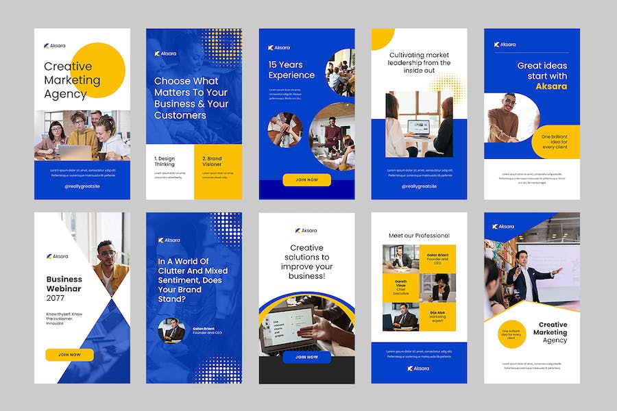 蓝色Instagram社媒营销Keynote模板 - 顶尖PPT