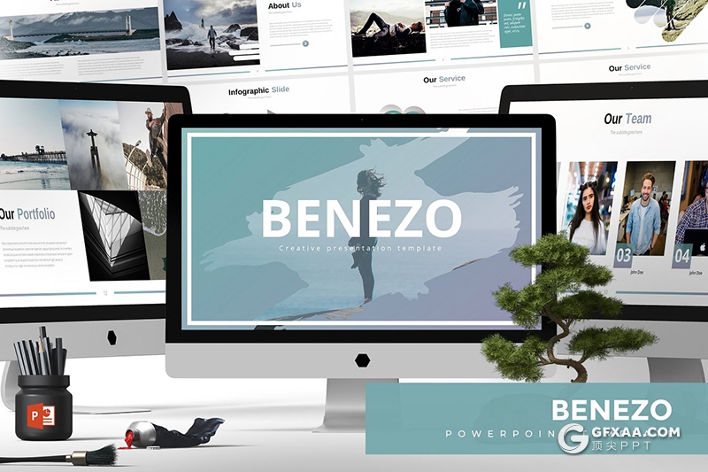 30页5种配色创意商务通用ppt模板 - 顶尖PPT