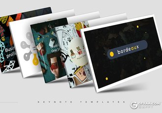 30页5种配色 创意作品展示keynote模板 - 顶尖PPT