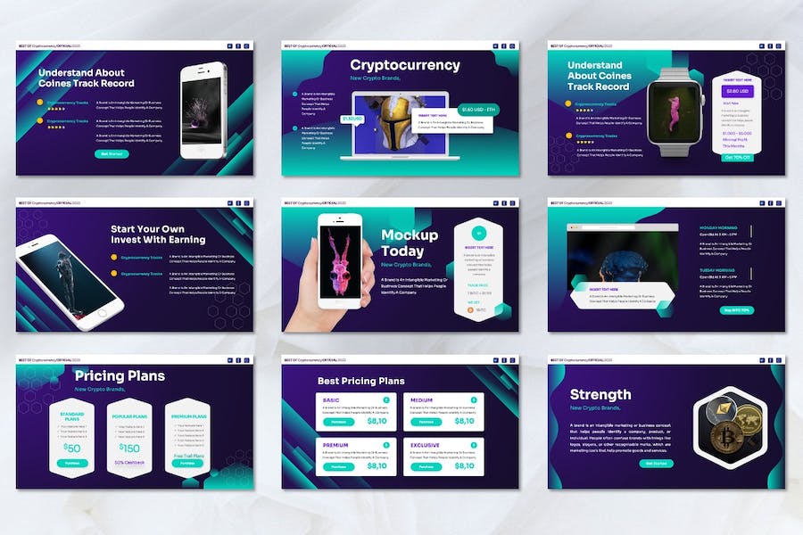 加密货币收益投资理财方案Keynote模板 - 顶尖PPT