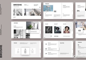 21页简约风格室内设计ppt模板 - 顶尖PPT