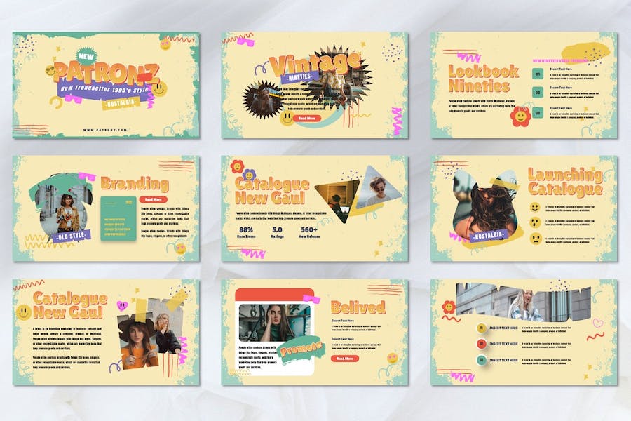 复古怀旧风格设计展示Keynote模板 - 顶尖PPT