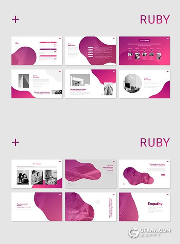 50页欧美创意图形设计商务通用google slides模板 - 顶尖PPT