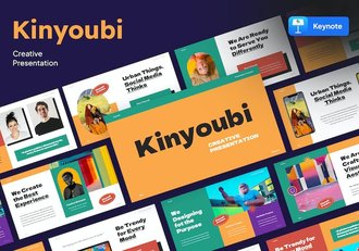 多彩创意贴纸装饰幻灯片设计Keynote模板 - 顶尖PPT