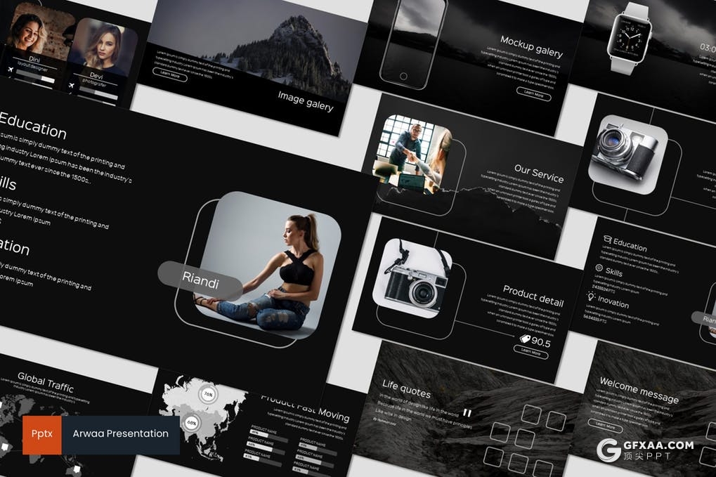 30页5种配色数码照片展示ppt模板 - 顶尖PPT