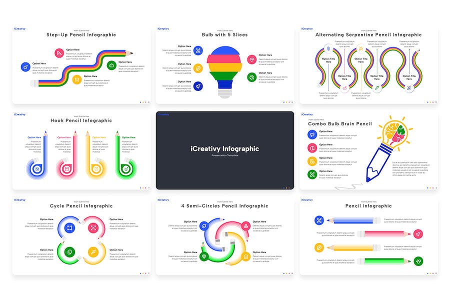创意教育信息图表教学Keynote模板 - 顶尖PPT