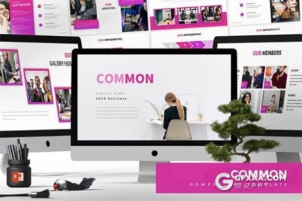 30页5种配色精美商务多用途Google slides模板 - 顶尖PPT